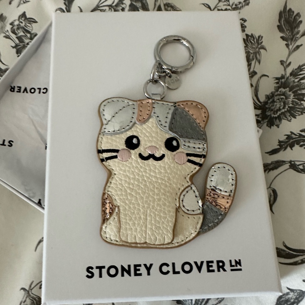 Stoney Clover Lane Cat Bag Charm With Box